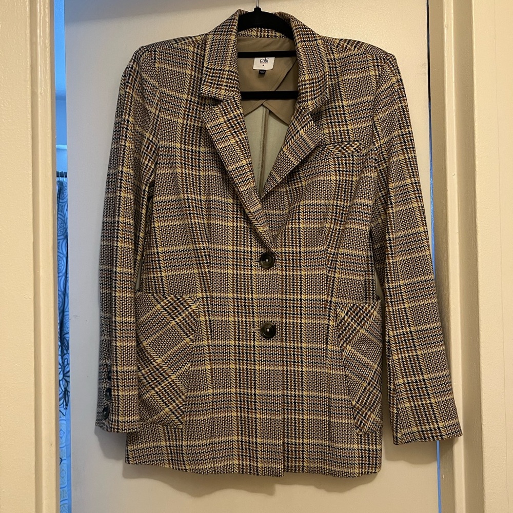 Cabi Plaid Two Button Blazer
